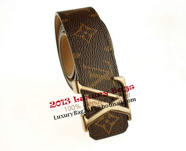 Louis Vuitton Monogram Canvas Belt LV207 Shiny Gold