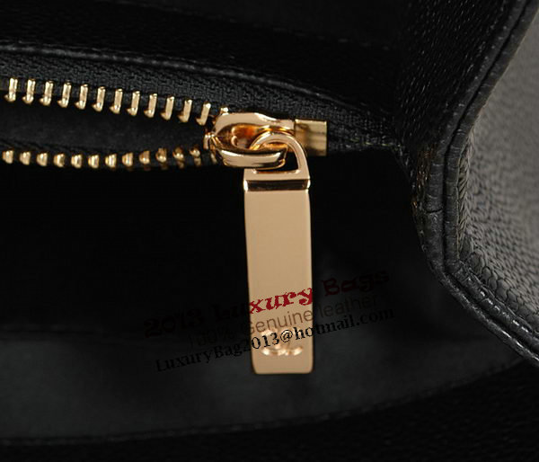 Chanel A50995 Black Original Leather Shoulder Bag Gold