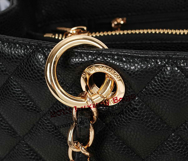 Chanel A50995 Black Original Leather Shoulder Bag Gold