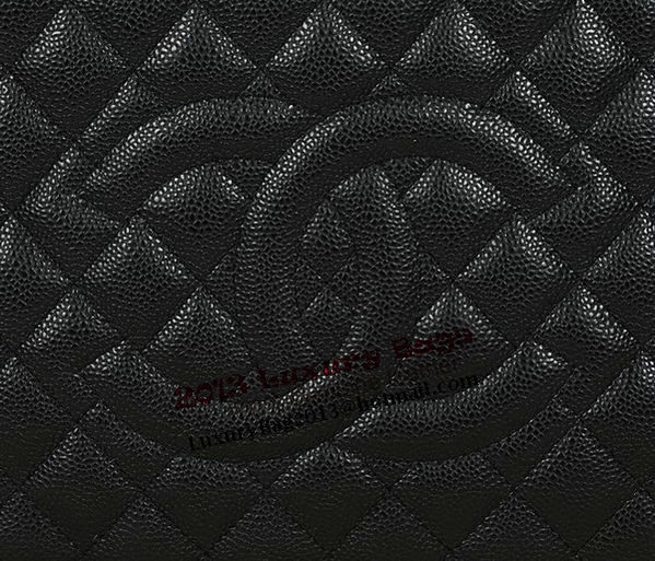 Chanel A50995 Black Original Leather Shoulder Bag Silver