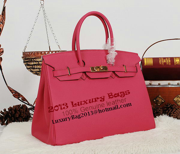 Hermes Birkin 35CM Tote Bag Rose Clemence Leather H35 Gold