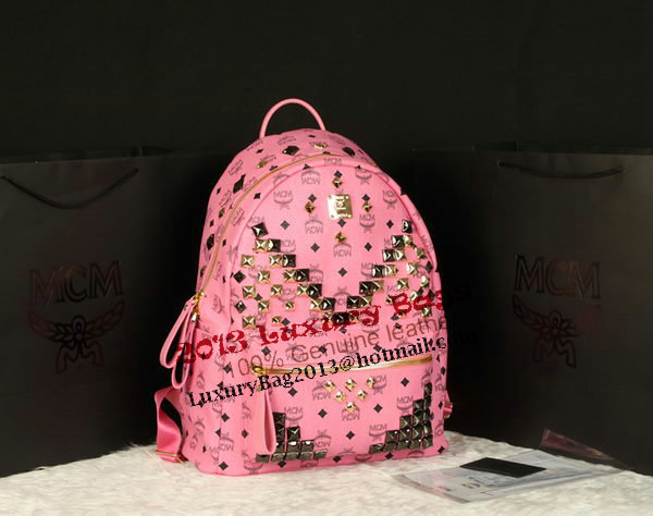 MCM Stark Backpack Jumbo in Calf Leather 8100 Pink