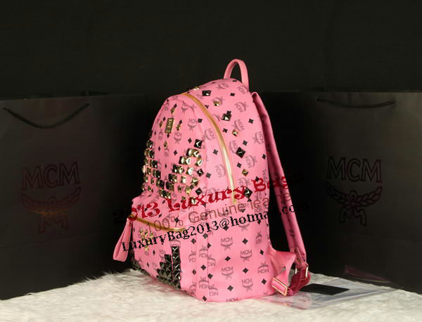 MCM Stark Backpack Jumbo in Calf Leather 8100 Pink