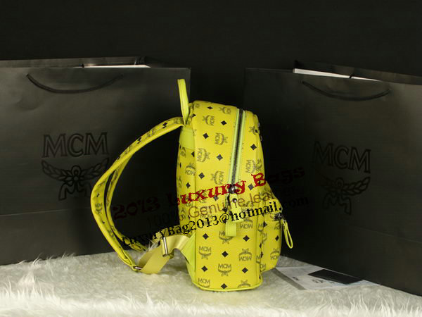 MCM Stark Backpack Large in Calf Leather 8004 Lemon