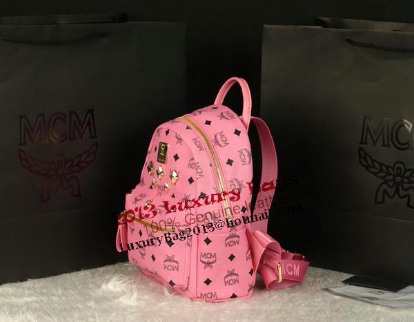 MCM Stark Backpack Medium in Calf Leather 8003 Pink