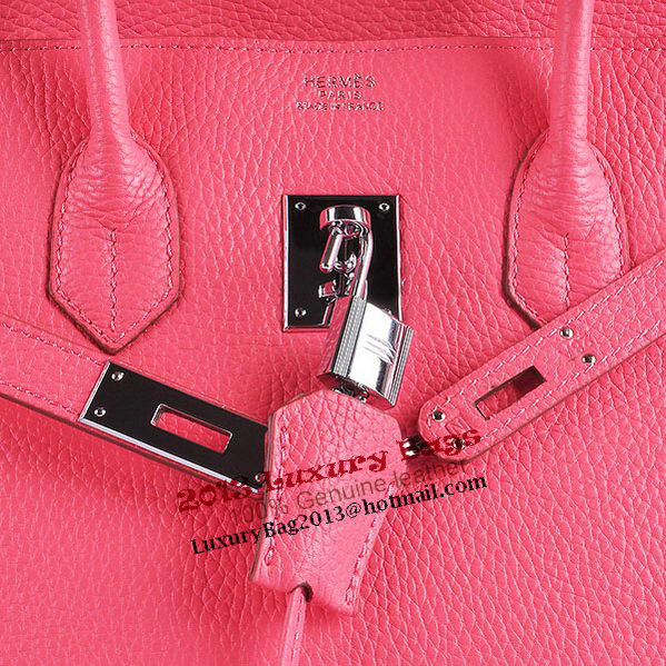 Hermes Birkin 35CM Tote Bag Pink Grainy Leather H6089 Silver