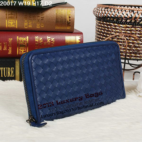 Bottega Veneta Intrecciato Nappa Zip Around Wallet BV20017 RoyalBlue