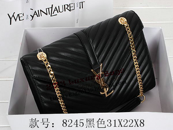 Yves Saint Laurent Classic Monogramme Flap Bag Y8245 Black