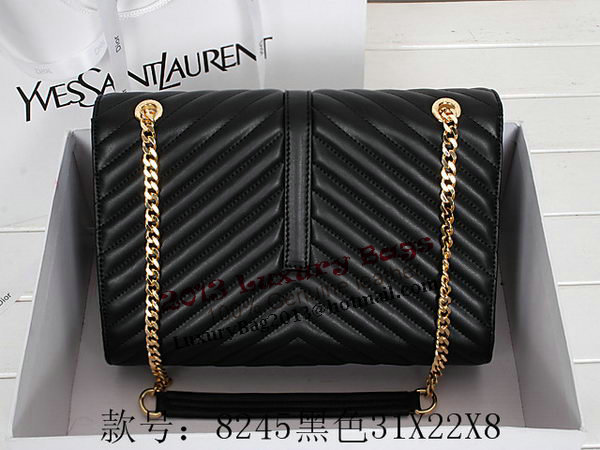 Yves Saint Laurent Classic Monogramme Flap Bag Y8245 Black