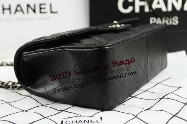 Chanel Classic Flap Bag 1113 Black Original Sheepskin Leather Silver