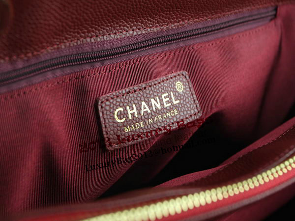 Chanel A50995 Maroon Original Cannage Leather Shoulder Bag Gold