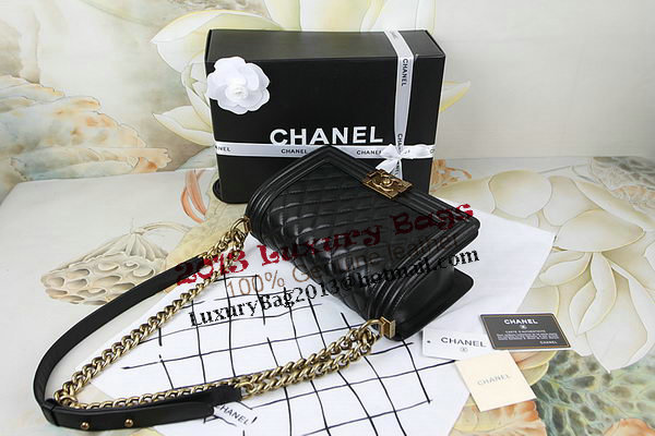 Chanel Boy Flap Shoulder Bag in Original Black Lambskin Leather A67025 Gold