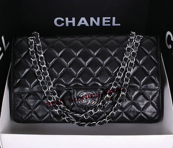 Chanel Classic Flap Bag 1113 Black Sheepskin Leather