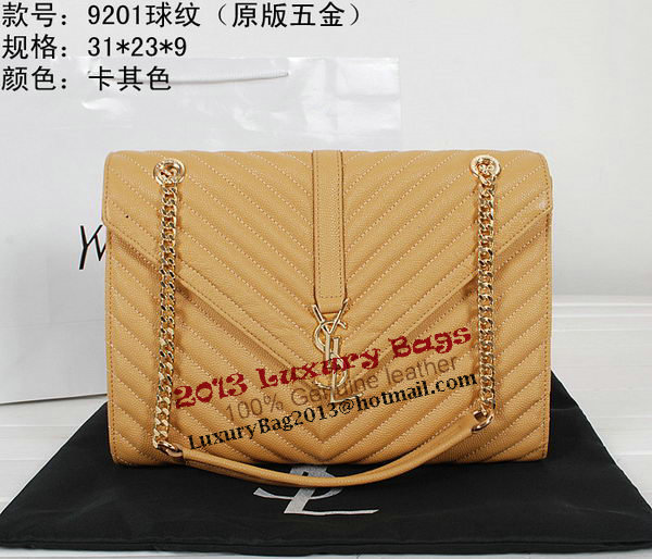 Yves Saint Laurent Classic Monogramme Flap Bag Y9201 Apricot&Blue&Black