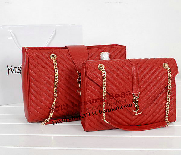 Yves Saint Laurent Classic Monogramme Flap Bag Y9201 Red