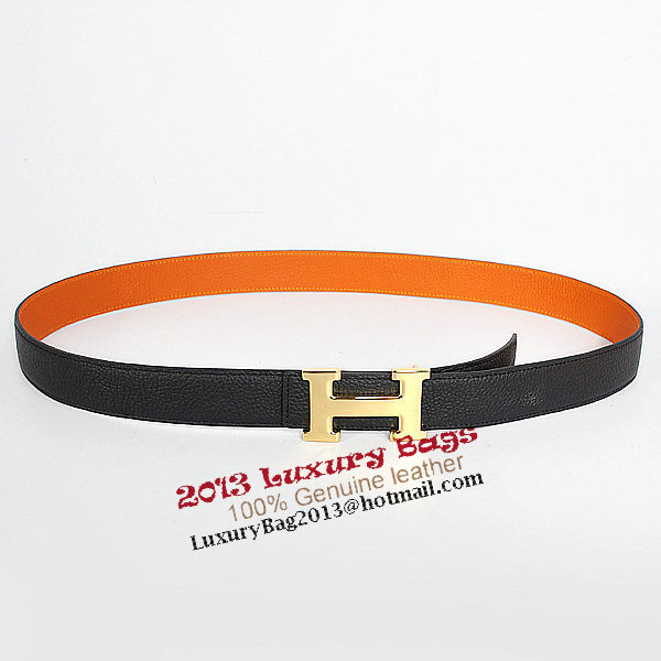 Hermes Black Imported Belt HR1005A Gold