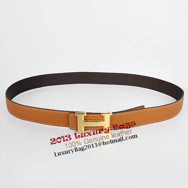 Hermes Dark Brown Bovine Jugular Veins Belt HR1008A Gold