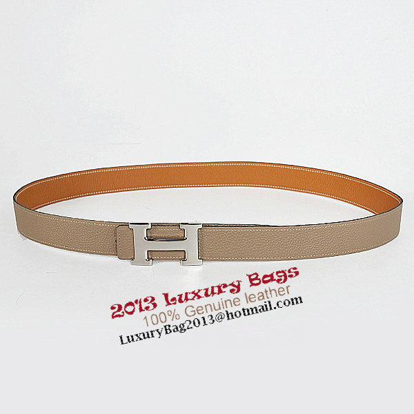 Hermes Dark Gray Bovine Jugular Veins Belt HR1009A Gold