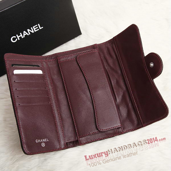 Chanel Original sheepskin Long Tri-Fold Wallet A00333 Black