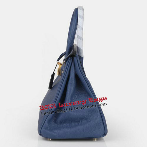 Hermes Birkin 30CM Tote Bag RoyalBlue Original Leather H30 Gold