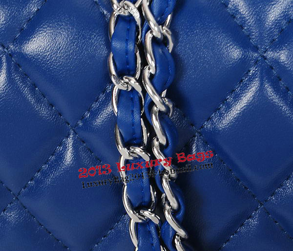 Chanel Classic Flap Bag 1113 RoyalBlue Sheepskin Leather Silver