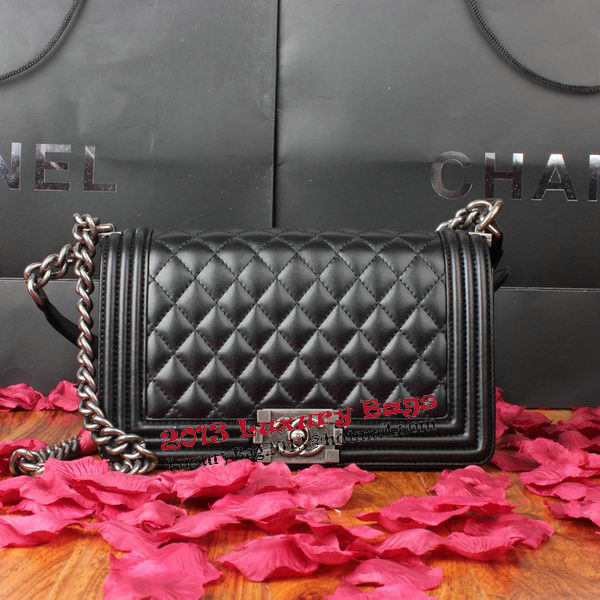 Boy Chanel Flap Shoulder Bag Black Original Leather A67086 Silver