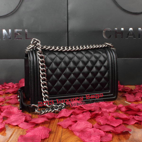 Boy Chanel Flap Shoulder Bag Black Original Leather A67086 Silver