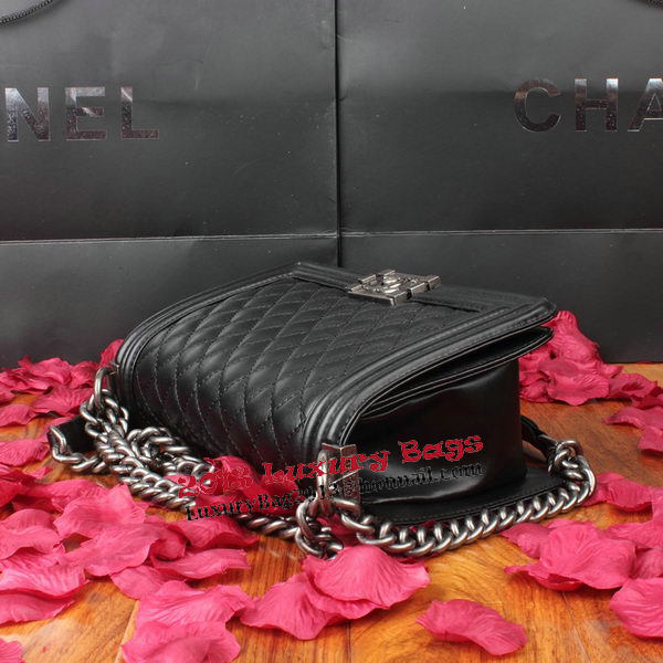 Boy Chanel Flap Shoulder Bag Black Original Leather A67086 Silver