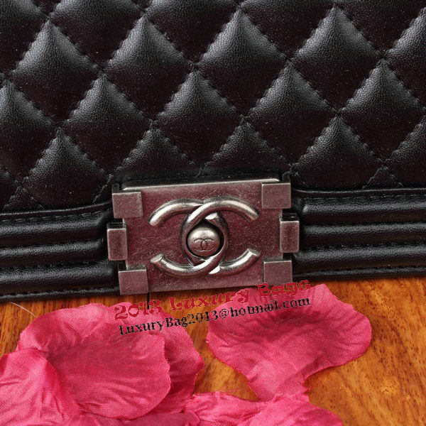 Boy Chanel Flap Shoulder Bag Black Original Leather A67086 Silver