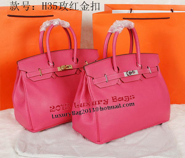 Hermes Birkin 35CM Tote Bag Rose Original Grainy Leather H35 Gold