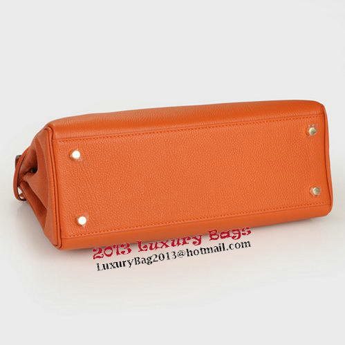 Hermes Kelly 32cm Shoulder Bag Orange Original Leather K32 Gold