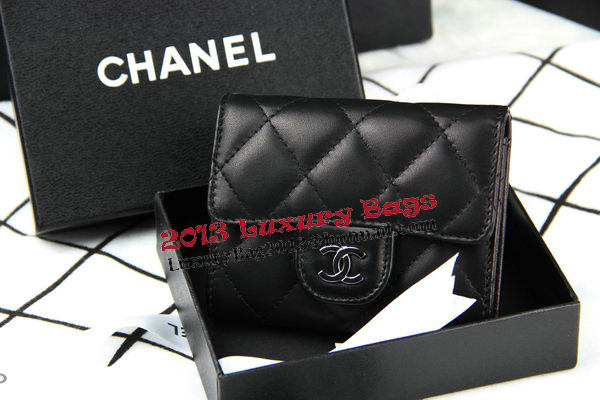 Chanel Matelasse Wallet Original Sheepskin Leater A50082 Black