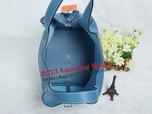 Hermes Picotin Lock MM Bag in Original Leather Blue