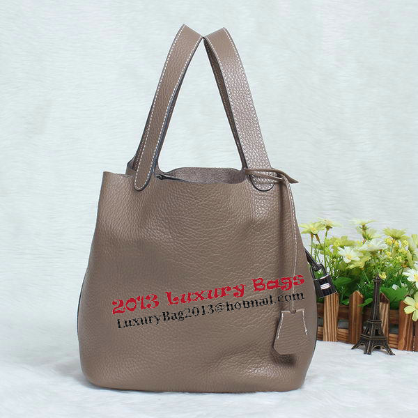 Hermes Picotin Lock MM Bag in Original Leather Dark Grey