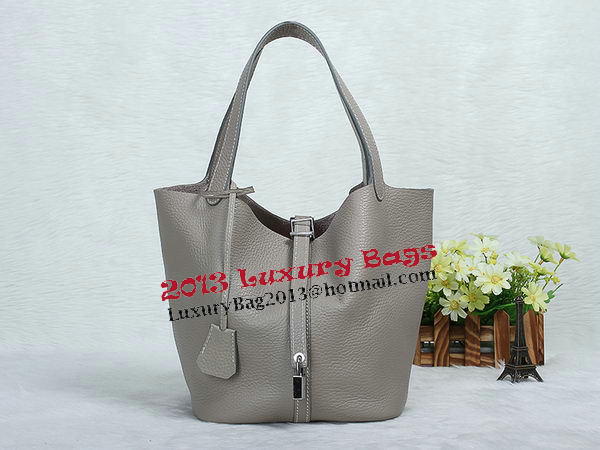 Hermes Picotin Lock MM Bag in Original Leather Grey