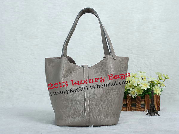 Hermes Picotin Lock MM Bag in Original Leather Grey