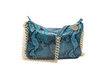 Stella McCartney Snake Leather Cross Body Bag 835 Blue