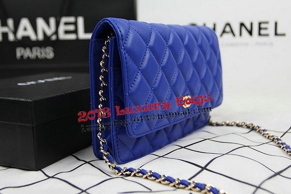 Chanel CHA33814 Blue Original Sheepskin Leather mini Flap Bag Gold