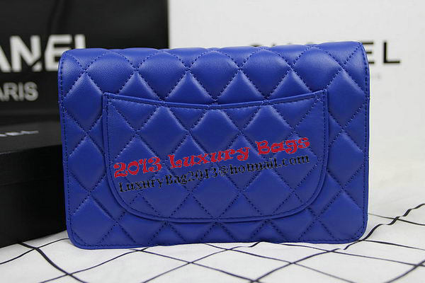 Chanel CHA33814 Blue Original Sheepskin Leather mini Flap Bag Gold