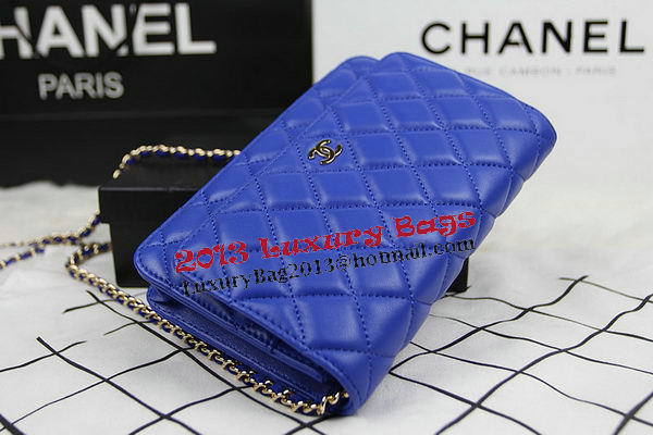 Chanel CHA33814 Blue Original Sheepskin Leather mini Flap Bag Gold
