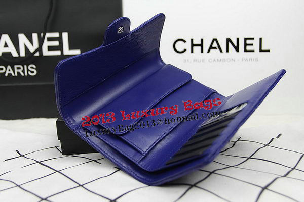 Chanel Tri-Fold Wallet Original Cannage Pattern Leather CHA31506 Blue