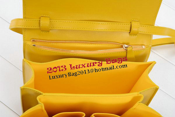 Celine Classic Box Small Flap Bag Smooth Leather 11042 Yellow