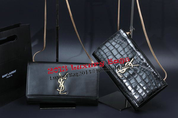 Yves Saint Laurent mini Monogramme Smooth Leather Shoulder Bag Y009 Black
