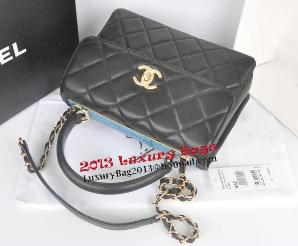 Chanel Classic Top Handle Bag Original Sheepskin Leather CHA92236 Black