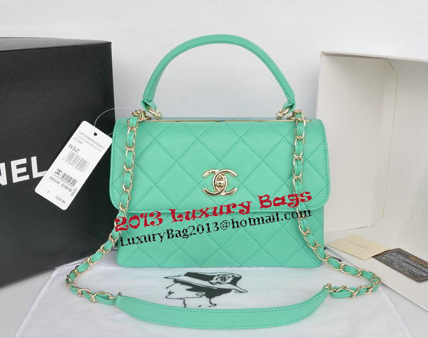 Chanel Classic Top Handle Bag Original Sheepskin Leather CHA92236 Green