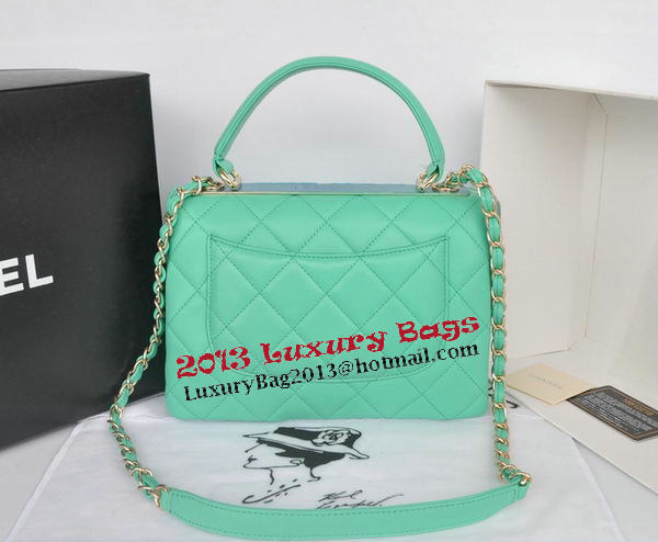 Chanel Classic Top Handle Bag Original Sheepskin Leather CHA92236 Green