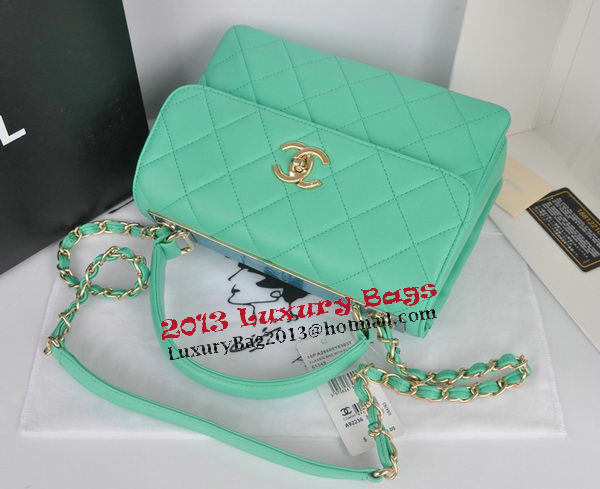 Chanel Classic Top Handle Bag Original Sheepskin Leather CHA92236 Green