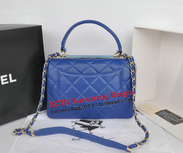 Chanel Classic Top Handle Bag Original Sheepskin Leather CHA92236 Royal