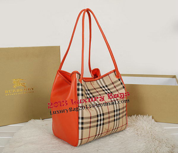 BurBerry Small Haymarket Check Tote Bag B5911 Orange