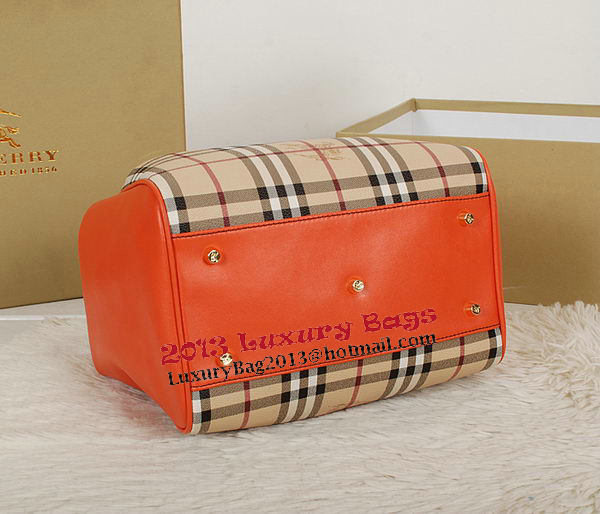 BurBerry Small Haymarket Check Tote Bag B5911 Orange